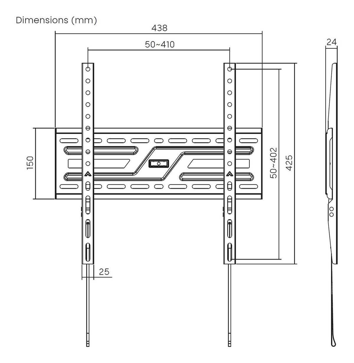 Soporte de Pared AISENS 32"-75" Negro (WT75F-309)