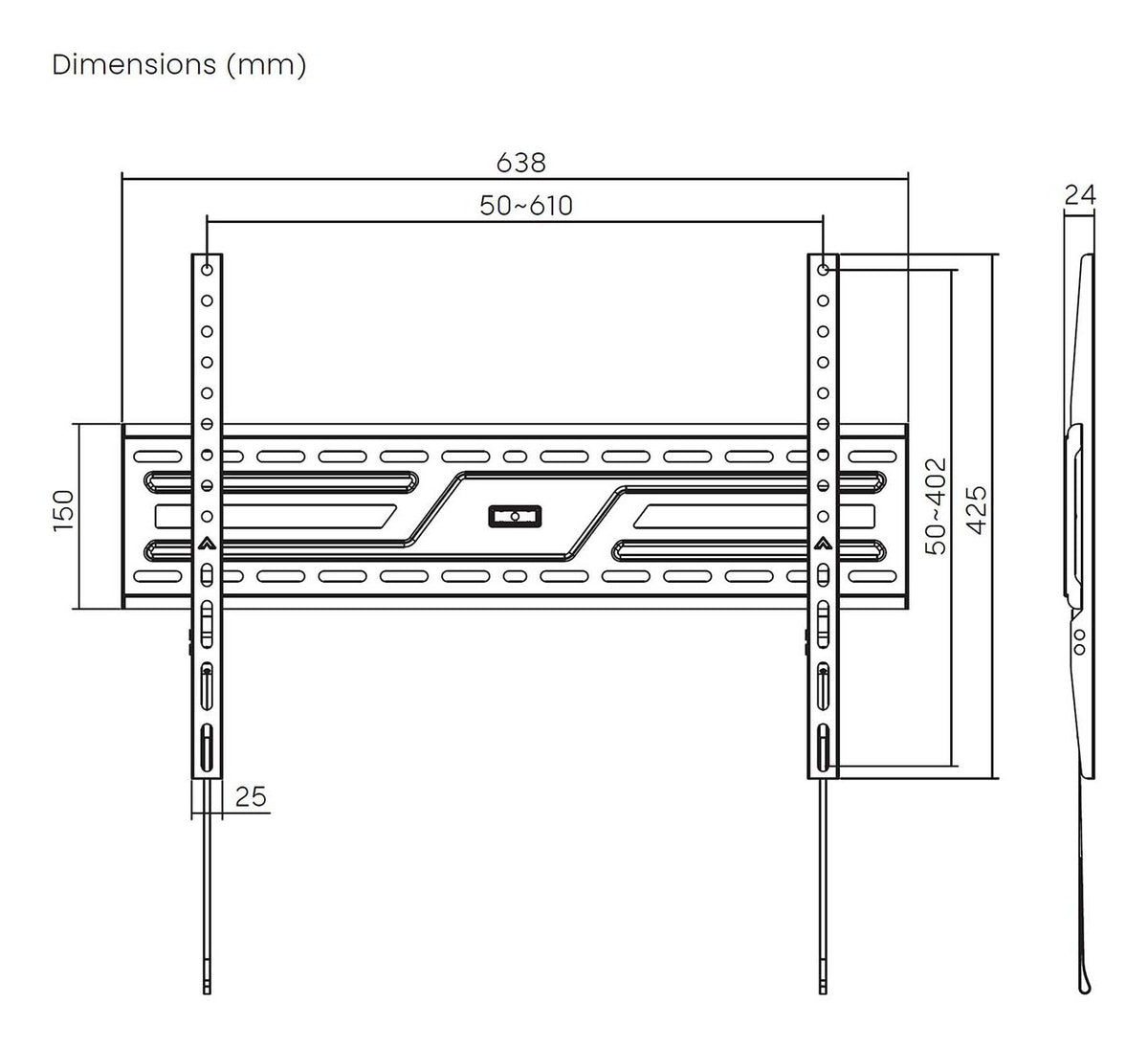 Soporte Pared AISENS 37"-86" hasta 75Kg (WT86F-313)