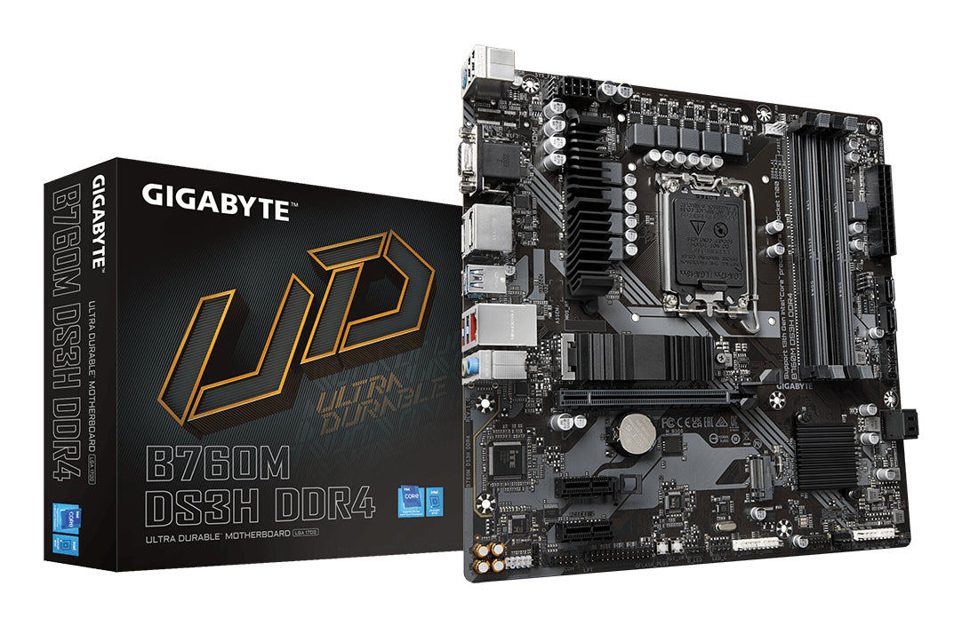 PLACA BASE GIGABYTE GA-B760M-DS3H 4XDDR4 MATX VGA + HDMI +