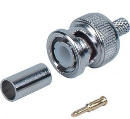Conector rg59 macho para crimpar en cable 2x0.81