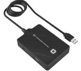 USB hub desde USB 3.0 con tres puertos USB 2.0 + un puerto USB 3.0 con cable de 90cm negro