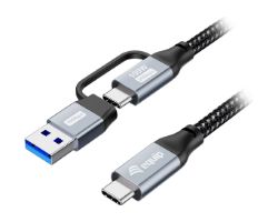 Cable EQUIP USB-C a USB-C 100W + Adap USB-A 1m (128431)