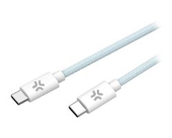 Cable CELLY USB-C a USB-C Azul/Blanco (USBCUSBCCOTTLB)