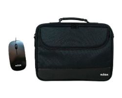 Maletin+Raton NILOX 15.4"-16" Negro (NXMOS5156BK)