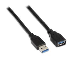 Cable AISENS USB-A/M a USB-A/H 2m Negro (A105-0042)