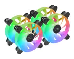 Ventilador Mars Gaming 4x120mm ARGB Blanco (MF4AW)
