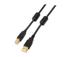 Cable AISENS USB-A/M a USB-B/M 3m Negro (A101-0010)
