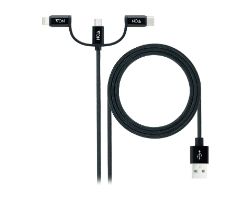 Nanocable USB-A a Lightning/mUSB/USB-C 1m (10.01.3200)