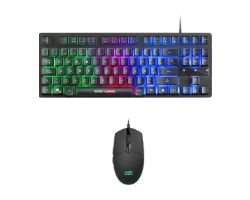 T+Ratón Mars Gaming LED RGB USB Óptico Negro (MCPTKLES)