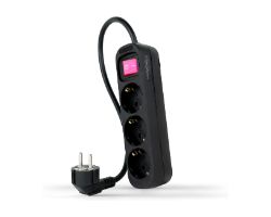 Regleta Nanocable 3xSchuko Interruptor (10.38.0003-BK)