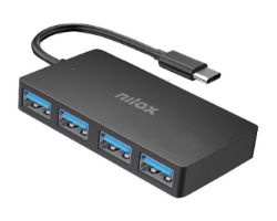 Docking Station NILOX 4xUSB-C 3.0 Negro (NXHUBUSC04)
