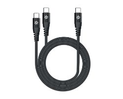 Cable CELLY USB-C a 2xUSB-C 100W 1.3m (USBC2USBCBK)