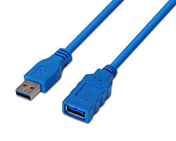Cable AISENS USB-A/M a USB-A/H 1m Azul (A105-0045)