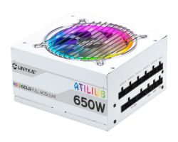 Fuente UNYKA Atilius ATX 650W 90% RGB Blanca (UK521204)