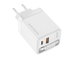 Cargador Mars Gaming Retráctil USB-A/C Blanco MDGAN65RW