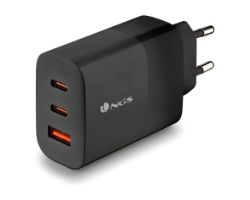 Cargador Pared NGS 2xUSB-C 1xUSB-A 65W Negro (BUD65W)