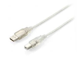 Cable EQUIP USB-A/M a USB-B/M 1m Transparente(EQ128653)