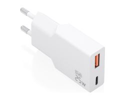 Cargador Pared AISENS GaN 25W USB-A/C Blanco(A110-1000)