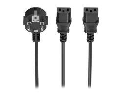 Cable CPU AISENS CEE7/M-2xC13/H 1.8m Negro (A132-0864)