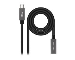 Nanocable USB-C/M a USB-C/H 2m Negro (10.01.4402)
