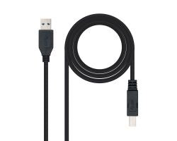 Nanocable USB-A/M a USB-B/M 2m Negro (10.01.0802-BK)