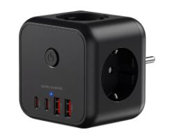 Cargador Mars Gaming 3Schuko 2xUSB-A 2xUSB-C (MDCUBE20)
