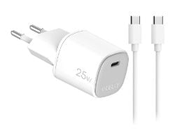 Cargador CELLY USB-C 25W + Cable (UPTC1USBC25WCTC)