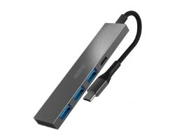 Hub NILOX USB-C a 3xUSB-A / 1xUSB-C Gris (NXHUBUSBC04)