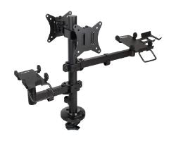 SOPORTE DE MESA TOOQ MONITOR + IMPRESORA + TERMINAL 17-32 2 BRAZOS BLACK
