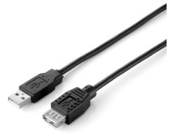 Cable EQUIP USB-A/M a USB-A/H 3m Negro (EQ128851)