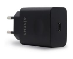 Cargador Pared AISENS 20W 1xUSB-C Negro (ASCH-1PD20-BK)