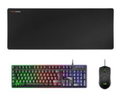 Pack Mars Gaming T+Ratón+Alfombrilla Negro (MCPXBES)