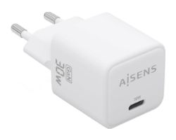 Cargador AISENS GaN 30W 1USB-C Blanco (ASCH-30W1P035-W)