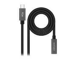 Nanocable USB-C/M a USB-C/H 1.5m Negro(10.01.4401-L150)
