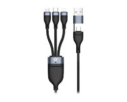 Cable CONCEPTRONIC USB-C/H 3en1 1.5m Negro (ETTA06B15)