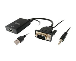 Adaptador EQUIP VGA-M a HDMI-H jack3.5" (EQ119038)