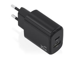 Cargador de Pared AISENS USB-A/C 30W Negro (A110-0978)