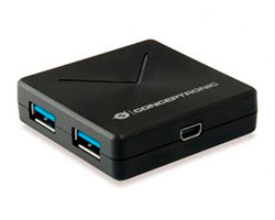 Hub CONCEPTRONIC 4xUSB 3.0 Negro (HUBBIES02B)