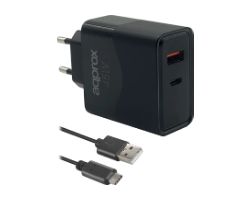 Cargador Pared Approx USB-A/USB-C Cable (APPUSBWALL45W)