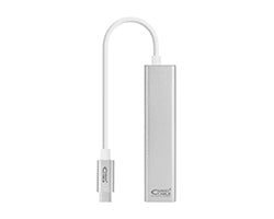 Nanocable 3xUSB-C 3.0 a RJ45 15cm Plata (10.03.0404)