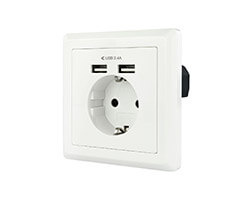 Enchufe Nanocable Pared 2xUSB Blanco (10.35.0010)