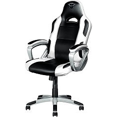 Silla gaming gtx 705 ryon negro con detalles blancos piston de gas clase 4 con altura ajustable base reclinable con posibilidad de bloqueo reposabrazos almohadillados soporta 150kg