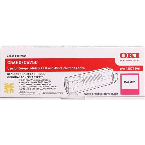 OKI C5650/C5750 Magenta Original Toner Cartridge - 43872306