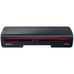 Plastificadora 240hs home office a3 velocidad 400mm/min calentamiento 2 minutos grueso de bolsa 75 y 125 micras color negro rojo