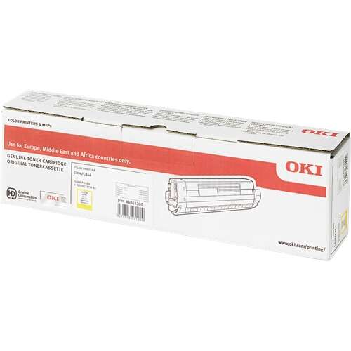 OKI C834/C844 Amarillo Cartucho de Toner Original - 46861305. 10.000 Paginas