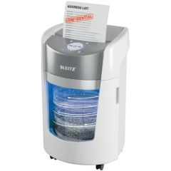 Destructora iq optimax pequeña oficina 350 8 hojas manual tipo corte microcorte nivel de seguridad p-5 tamaño de trituracion del papel 15mm ancho de trabajo 2mm ciclo de trabajo de 60 minutos destruye grapas y clips blanca