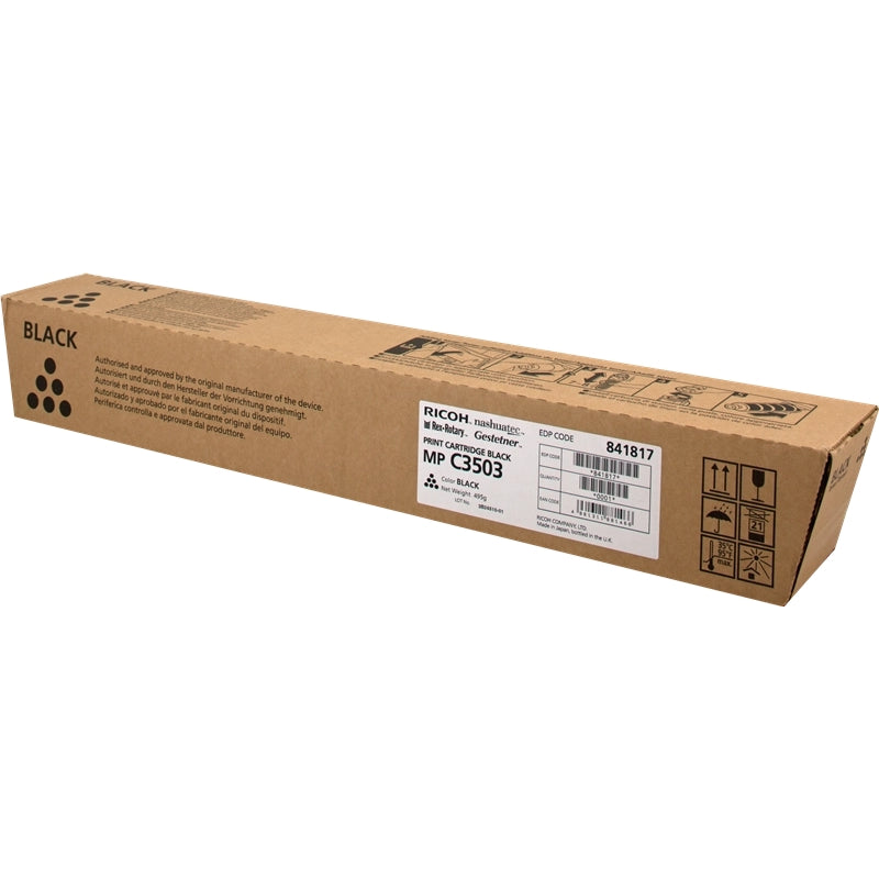 Ricoh Aficio MP-C3003/MP-C3004/MP-C3503/MP-C3504/MP-C4504/MP-C5504/MP-C6004 Black Original Toner Cartridge - 841817/841813