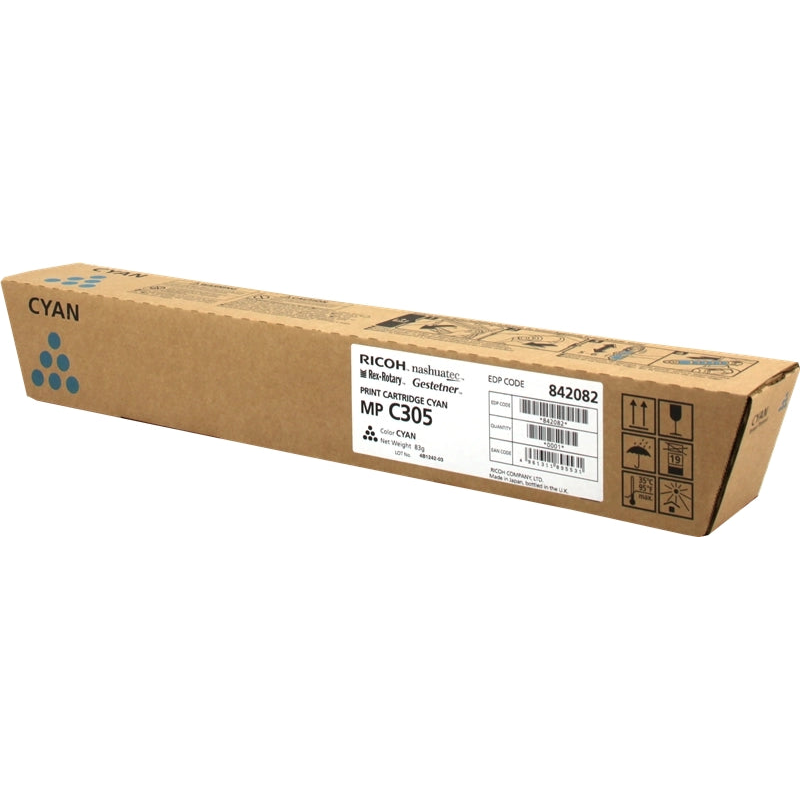 Ricoh Aficio MP-C305/MP-C305SPF Cyan Original Toner Cartridge - 842082/841595/MPC305E