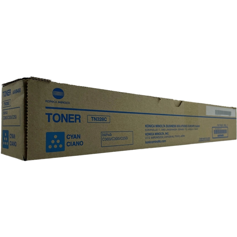 Konica Minolta TN328 Cyan Original Toner Cartridge - AAV8450/TN328C