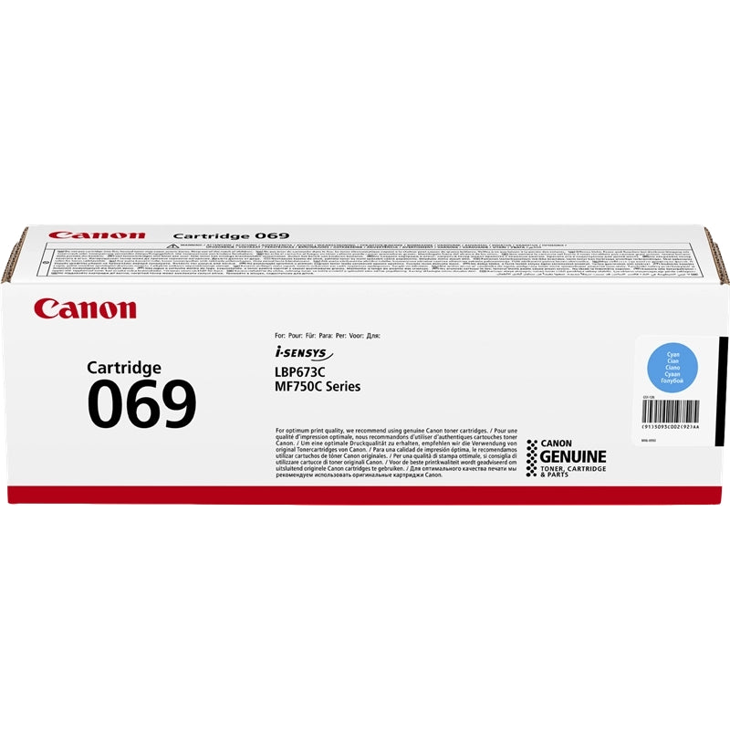 Canon 069 Cyan Cartucho de Toner Original - 5093C002. 1.900 Paginas